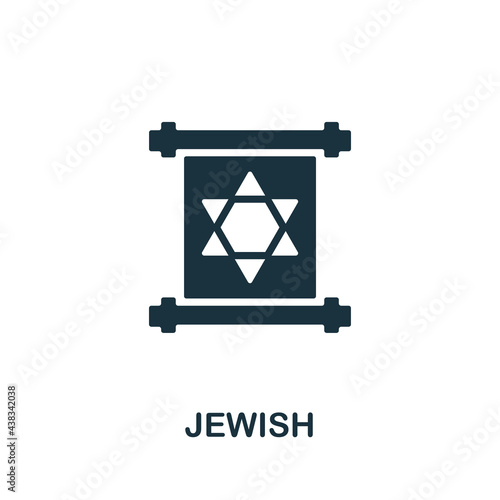 Jewish icon. Monochrome simple element from fortune teller collection. Creative Jewish icon for web design, templates, infographics and more