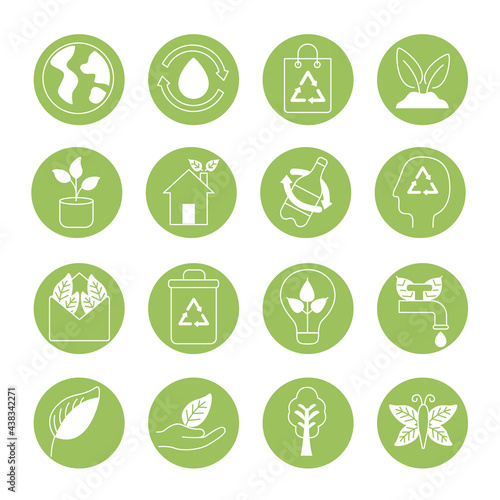 sixteen organic icons