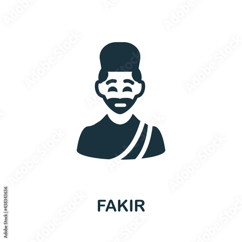 Fakir icon. Monochrome simple element from fortune teller collection. Creative Fakir icon for web design, templates, infographics and more