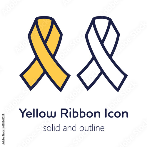 Flat Yellow icon, outline and solid vector logos