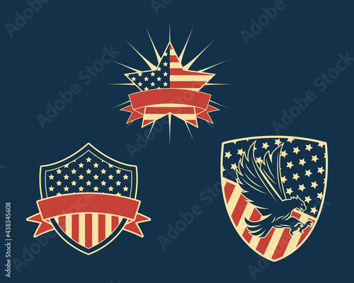 Usa badges set