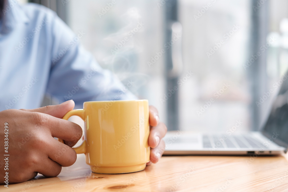 Relax take a coffee break from work. Relax take a coffee break from work.