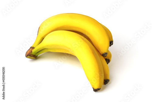 banana isolated on white background. a bunch of ripe fruits.