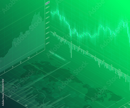 Financial business abstract digital background candle stick graph chart. Stock market investment concept. Finance investment stock market exchange graph digital infographic chart illustration