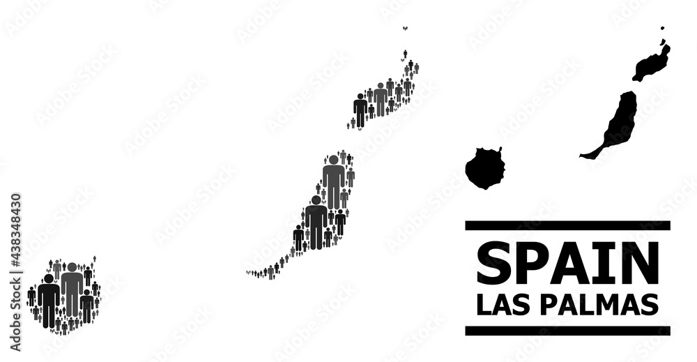 Map of Las Palmas Province for politics applications. Vector nation