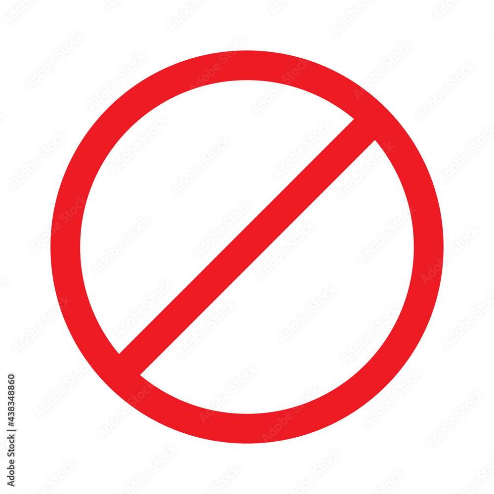 red prohibition sign on white plate isolated on white background. no symbol for graphic design red prohibition sign on white plate isolated on white background. no symbol for graphic design