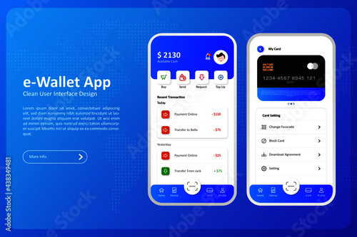 e-Wallet User Interface Design - Premium Vector