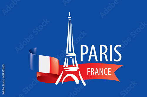 Vector icon of the Eiffel Tower in Paris drawn by hand