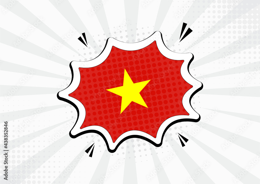 Artistic Vietnam country comic flag illustration. Abstract flag speech bubble pop art vector background Artistic Vietnam country comic flag illustration. Abstract flag speech bubble pop art vector background