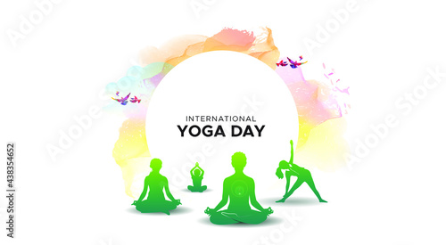 21 June, international yoga day concept.