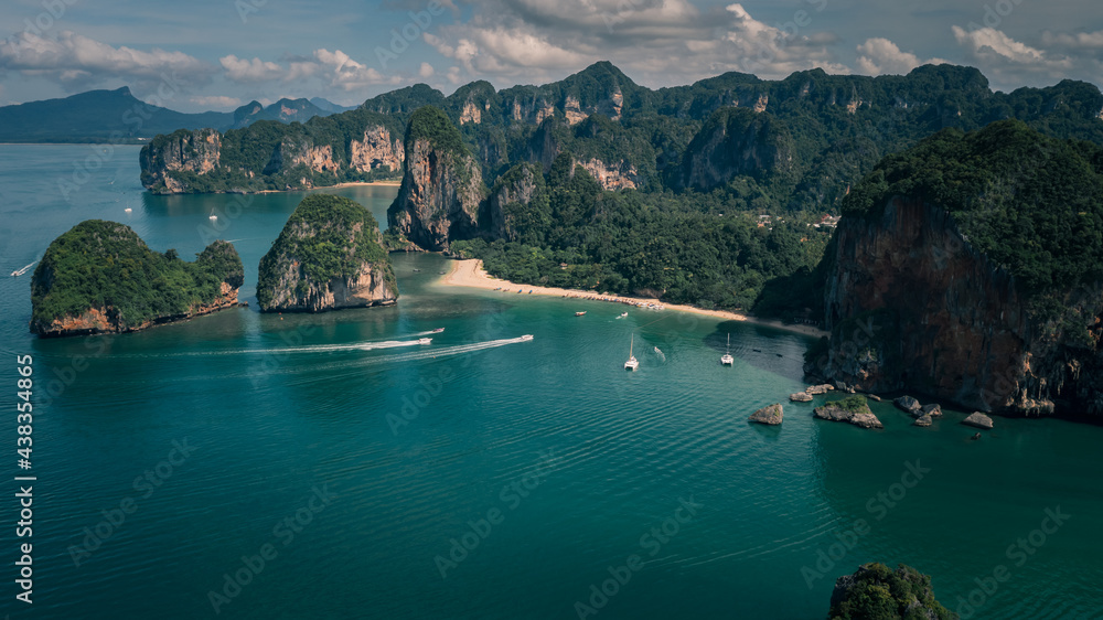 seascape and Mountain view railay bay krabi province Thailand