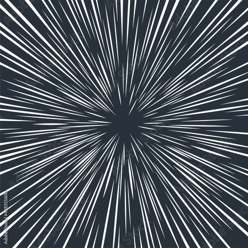 Abstract Space Warp Effect on Black Background. Vector
