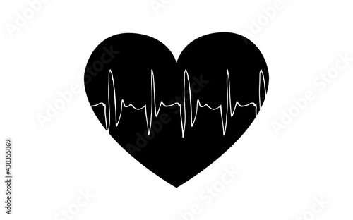 Biorhythms of the human heart in the form of a cardiogram. ECG line. Heart signals.