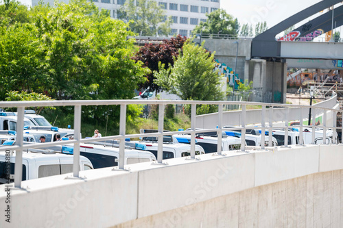 Climate activists stop the building of the a100 on the 05.06.2021 photo