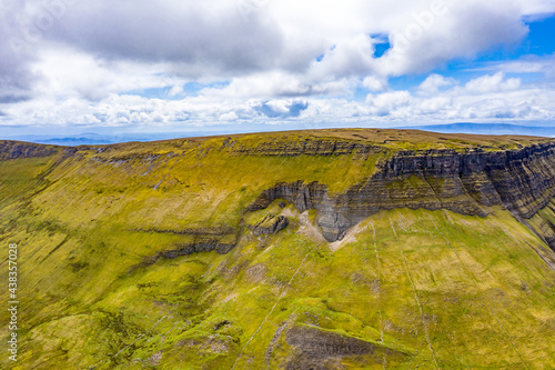 Aerial view of the mountain Benbulbin in County Sligo, Ireland photo