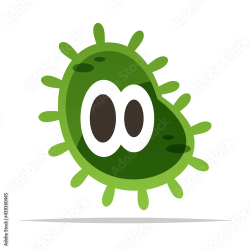 Cute cartoon germ bacteria vector isolated illustration