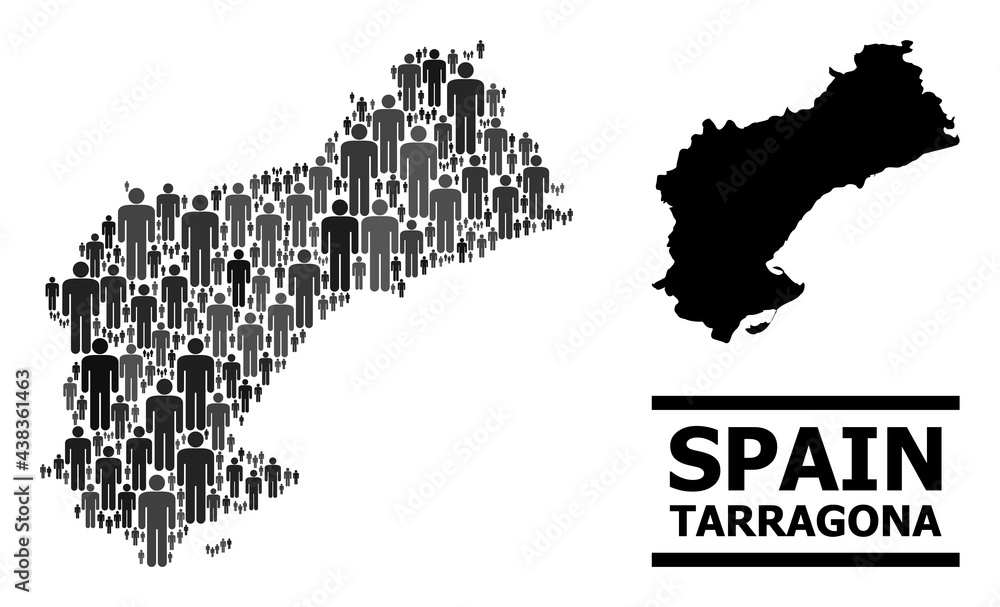 Map of Tarragona Province for national promotion. Vector population