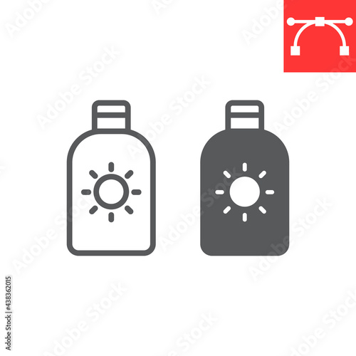 Sunscreen line and glyph icon