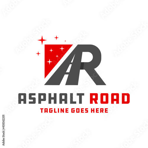 asphalt road construction logo with letters AR