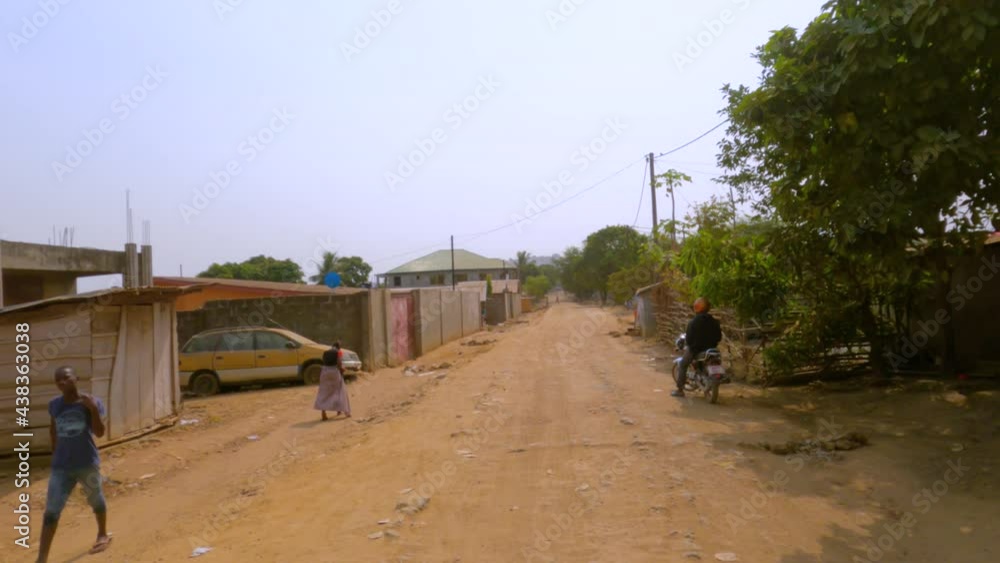 Freetown Sierra Leone poor rural village POV part 1. Sierra Leone on the coast of west Africa is a nation that suffers with extreme poverty and hunger. Congested crowded homes Freetown Sierra Leone poor rural village POV part 1. Sierra Leone on the coast of west Africa is a nation that suffers with extreme poverty and hunger. Congested crowded homes