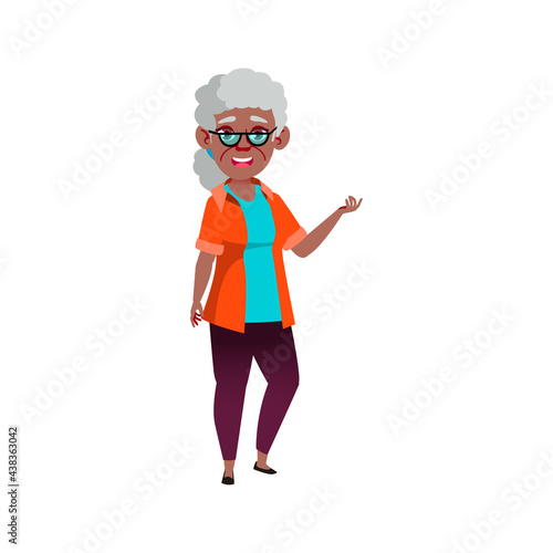 granny speaking funny life story cartoon vector. granny speaking funny life story character. isolated flat cartoon illustration