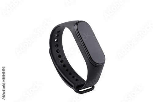 black fitness watch isolate on white background