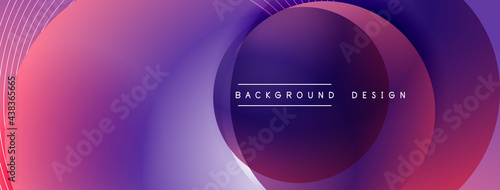 Gradient circles with shadows. Vector techno abstract background. Modern overlapping forms wallpaper background, design template