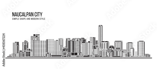 Cityscape Building Abstract Simple shape and modern style art Vector design - Naucalpan city