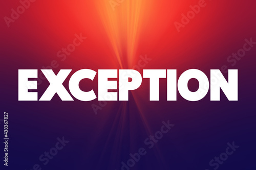 Exception text quote, concept background.