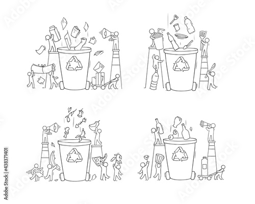 Containers for garbage of different types.
