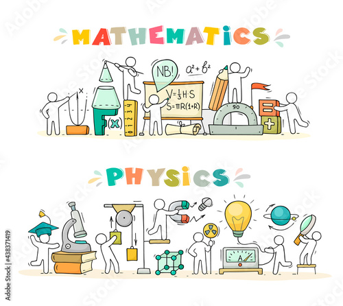 Math and Physics subjects with little people