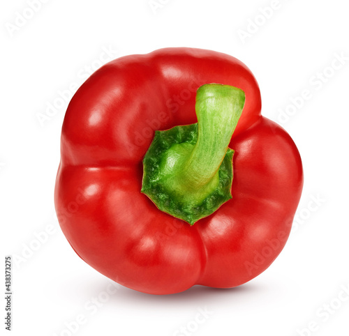 Red sweet bell pepper isolated on white background  