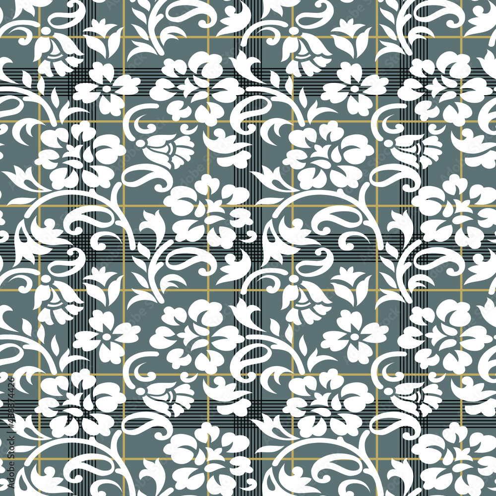 seamless vector flower design pattern on background seamless vector flower design pattern on background