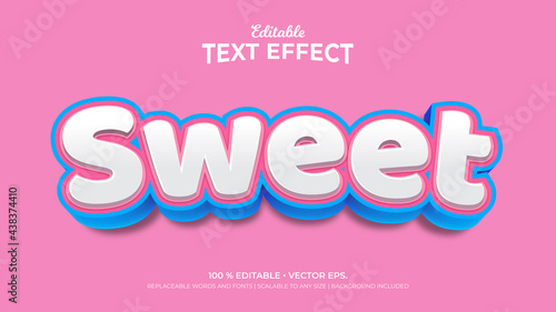 Text Effects, 3d Editable Text Style - Sweet