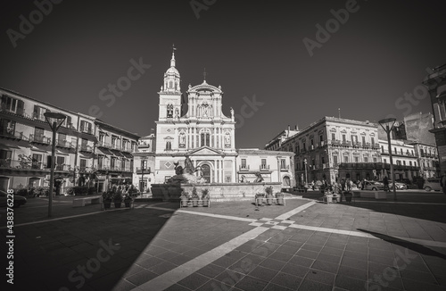 Piazza Garibaldi and Church of San Sebastiano in Caltanissetta, Sicily, Italy, Europe