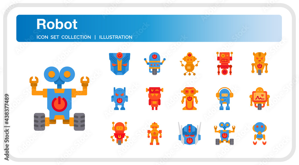 Fototapeta premium Robot icon set