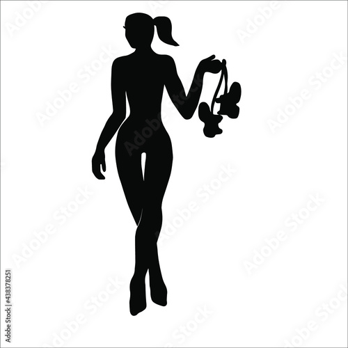 silhouette of a sport girl after work out