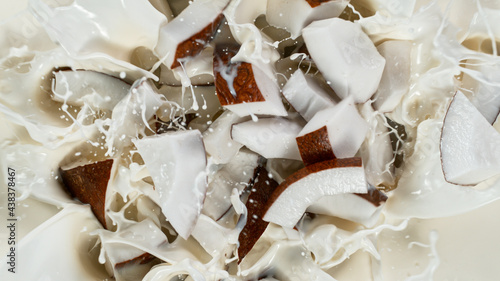 Throwing of coconut pieces ...