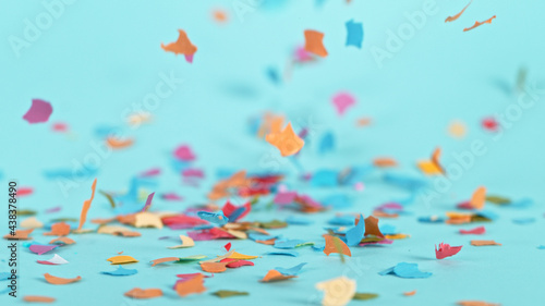 Color confetti falling on p...