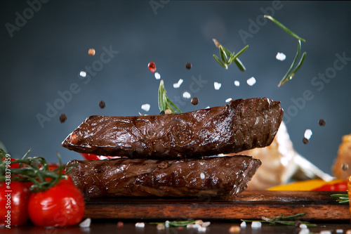 Delicious grilled beef stea...