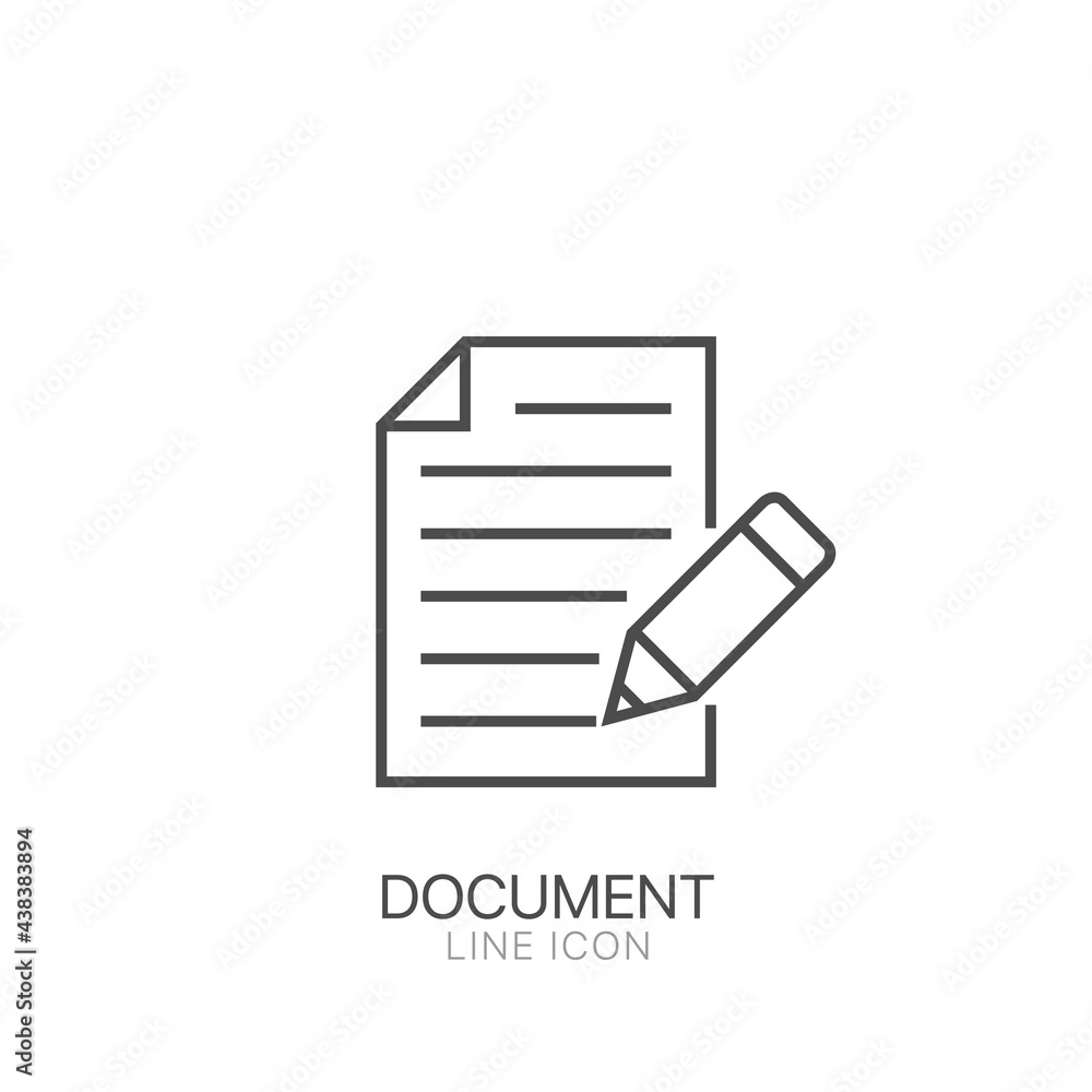 Document line icon. Editable stroke outline vector sign Document line icon. Editable stroke outline vector sign