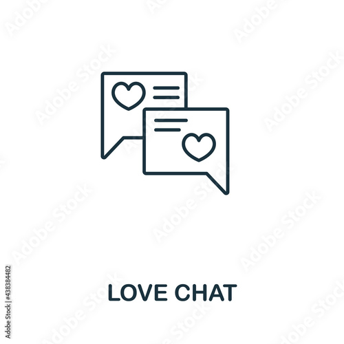 Love Chat icon from valentines day collection. Simple line element Love Chat symbol for templates, web design and infographics