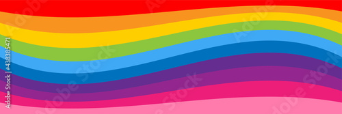 Rainbow waving flag Pride Banner. LGBT Flag Wave. Happy Pride Month Vector Illustration. funny drawing pattern. Poster or t-shirt textile graphic design. wallpaper, wrapping paper.