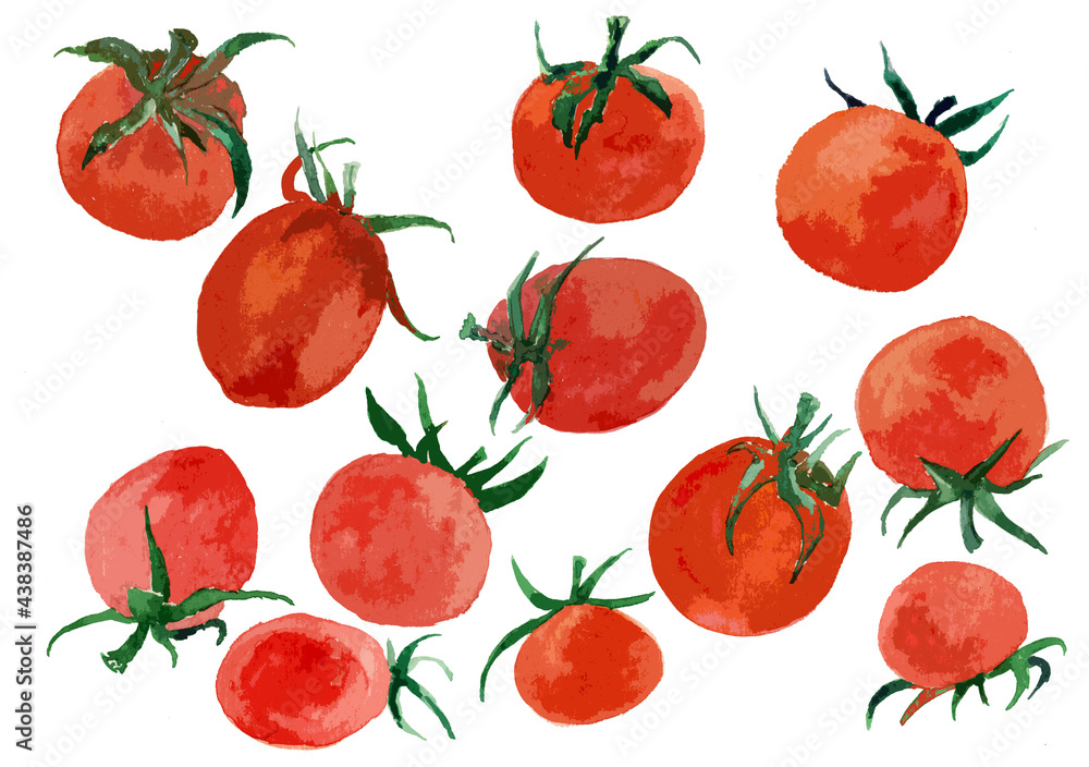 Many different tomatoes. Cheerful fruits. Many different tomatoes. Cheerful fruits.