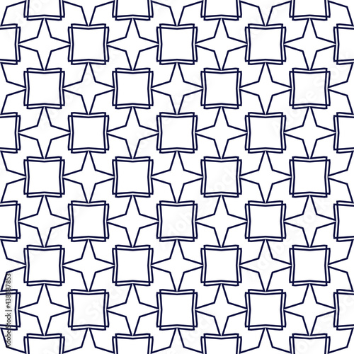 Seamless pattern with geometric ornament on white background.