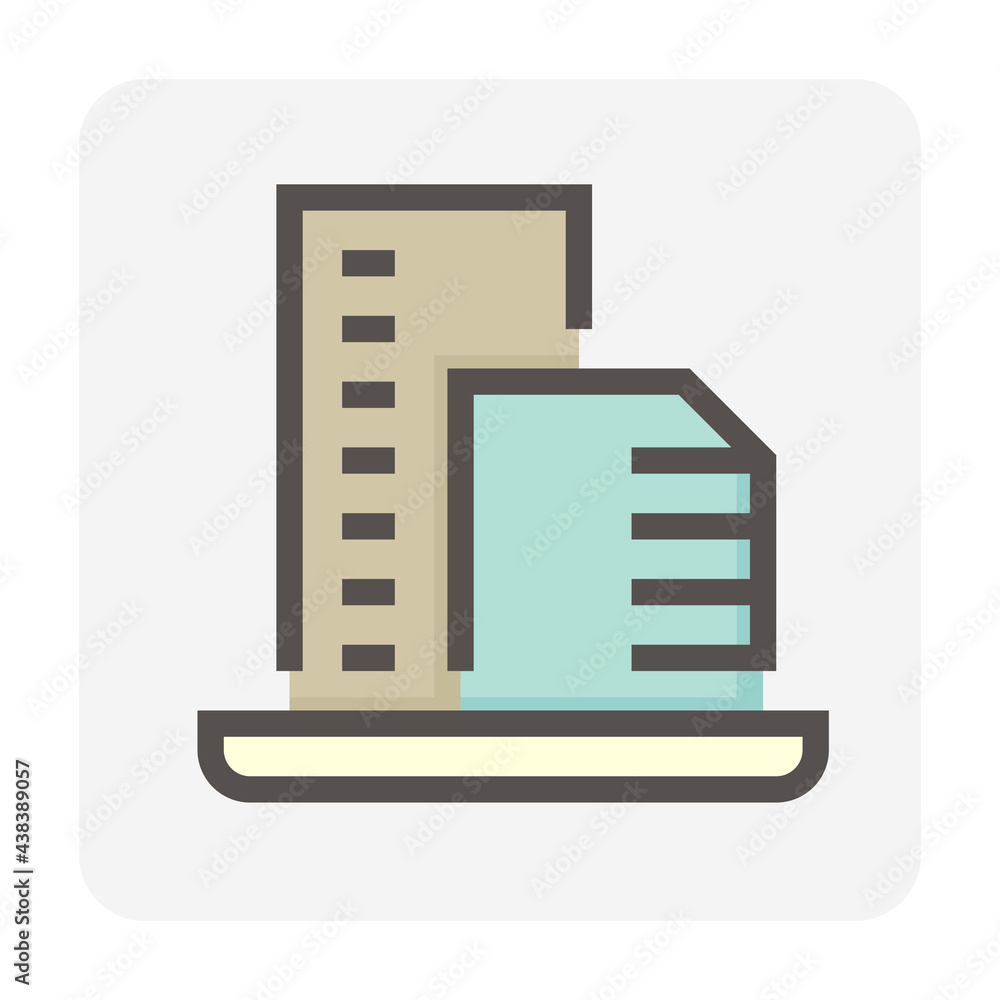 High building or residential vector icon. That condominium, office, apartment or hotel in city. Real estate or property for development, owned, sale, rent, buy, purchase or investment. 48x48 pixel.
High building or residential vector icon. That condominium, office, apartment or hotel in city. Real estate or property for development, owned, sale, rent, buy, purchase or investment. 48x48 pixel.