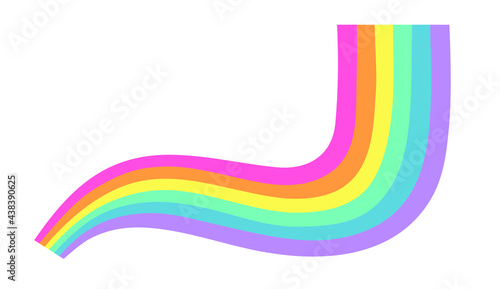 Vector Flat Illustration Rainbow. Cartoon Pride Colorful Drawing. LGBTQ Flag Support Icon Ribbon