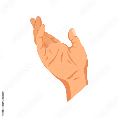 Female hand sign. Human finger gesture sign. Sign language. Isolated  illustration