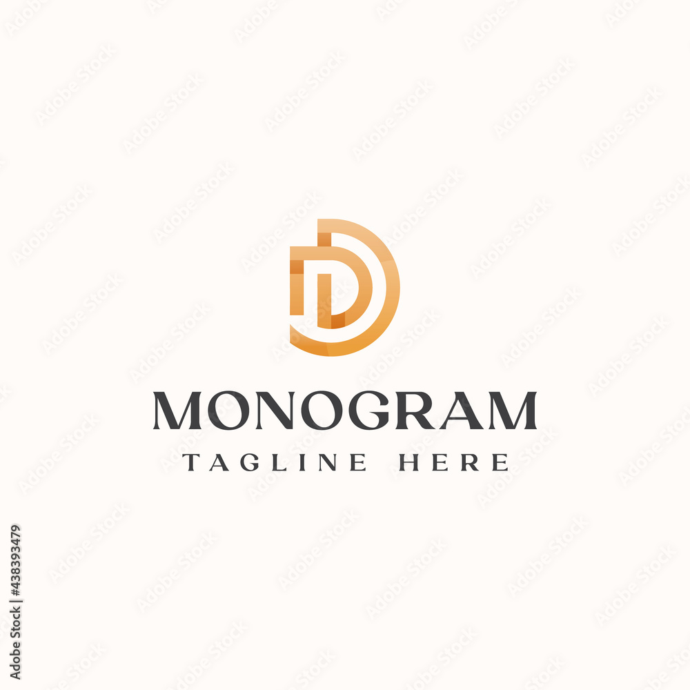 Letter D Monogram Concept Logo Template Vector Illustration