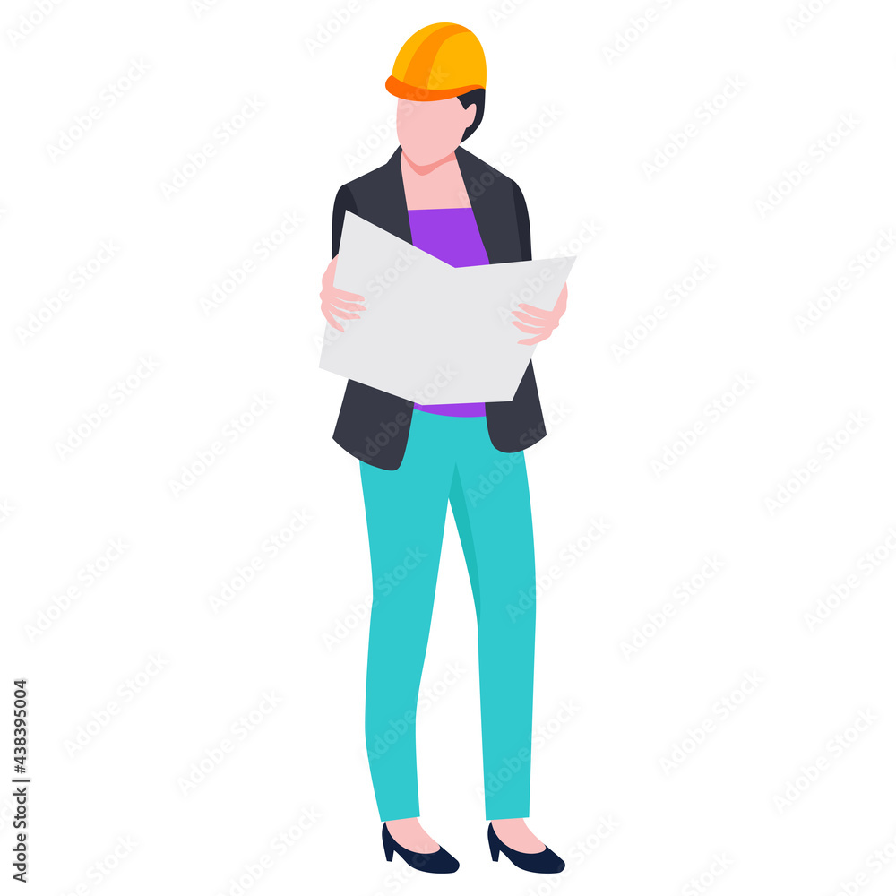 Construction architect engineer worker illustration. Construction architect engineer worker illustration.